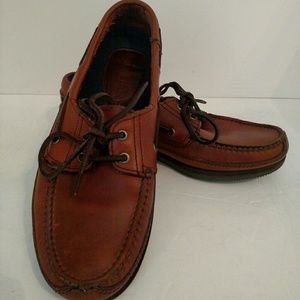 Highland Creek Men's Leather Lace Up Boat Shoes